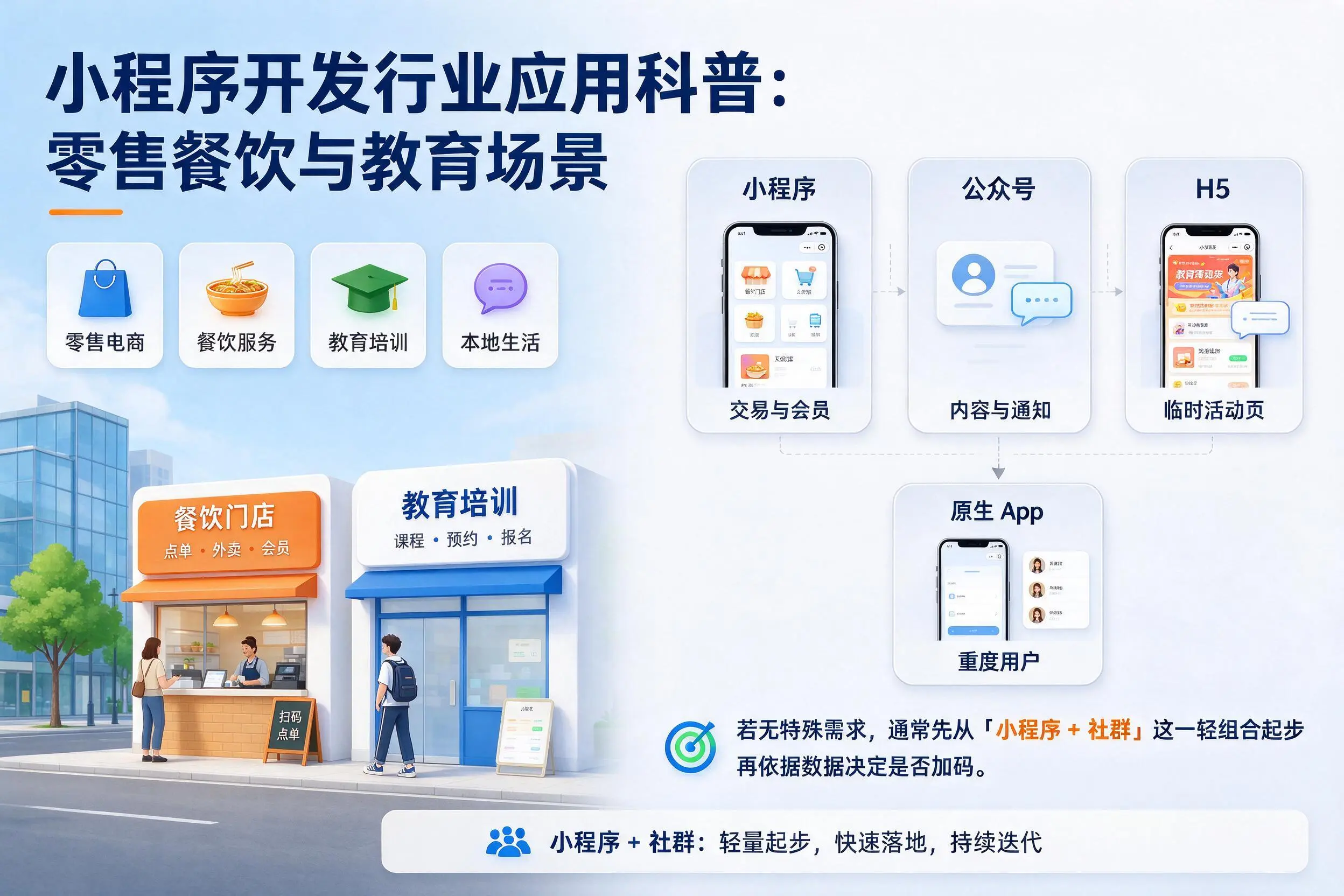 赣州小程序开发行业应用科普:零售餐饮与教育场景