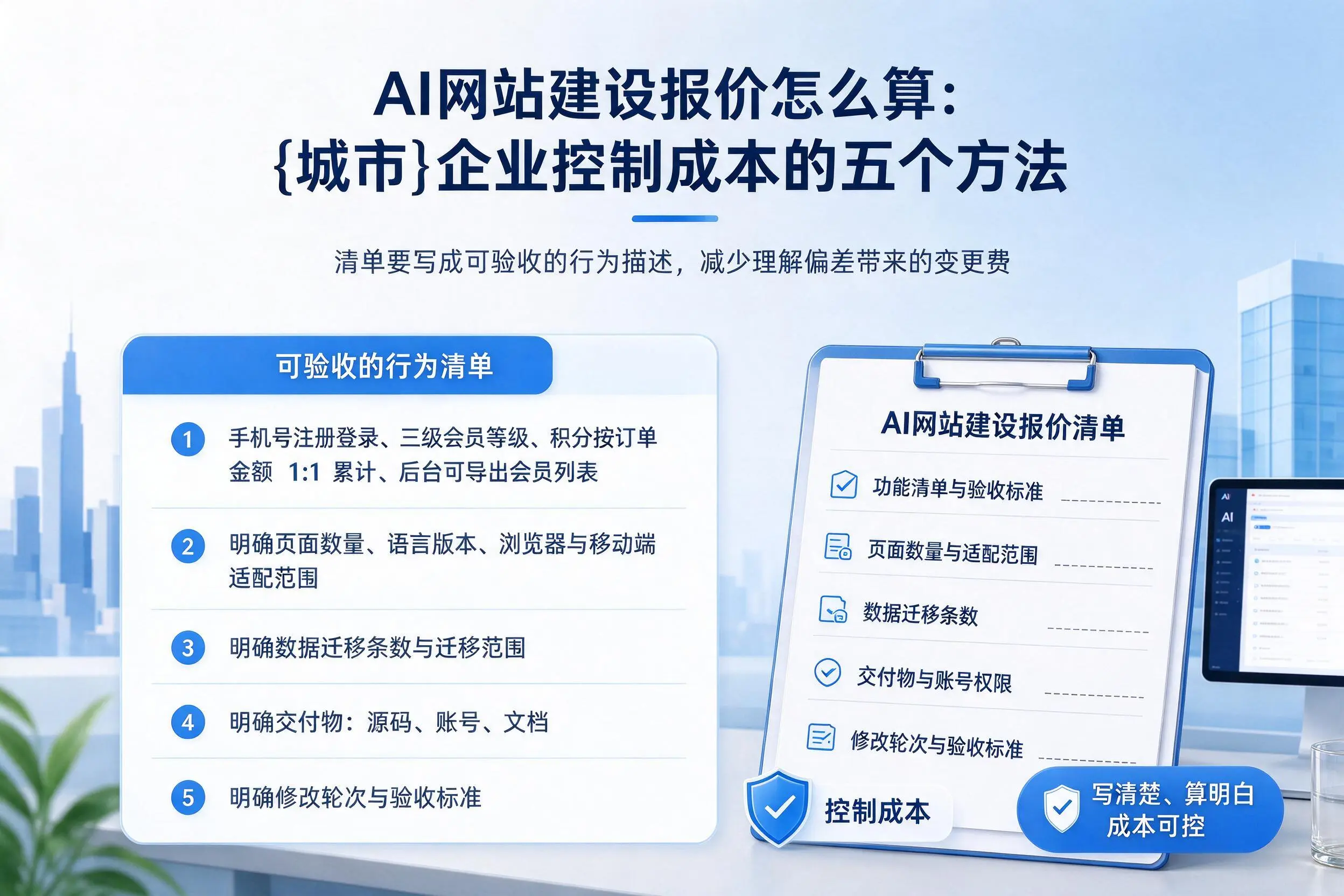 AI网站建设报价怎么算：赣州企业控制成本的五个方法